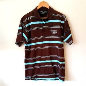 Guinness Polo Brown And Blue Striped Polo Shirt